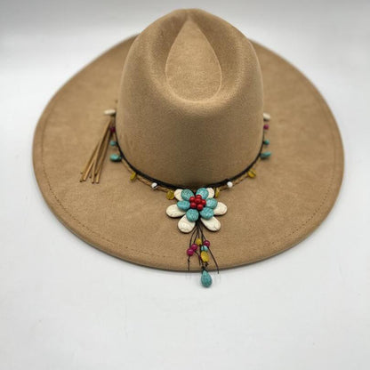 Wide brim suede fedora