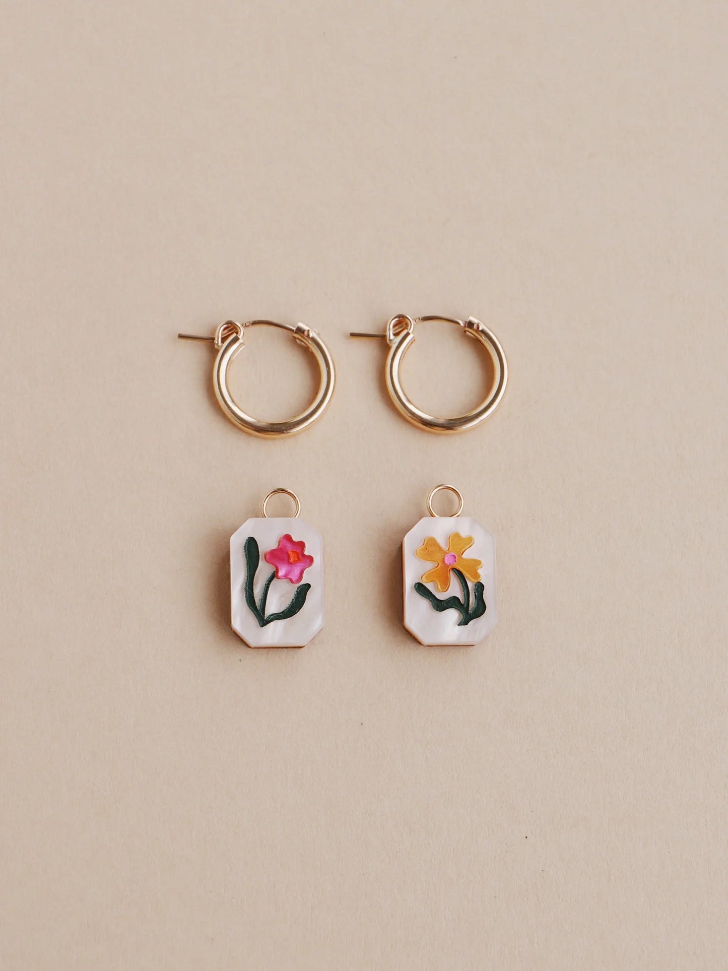 Wildflower Charm Hoops