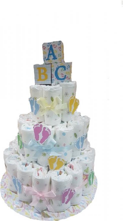 Wilton Diaper Cake Gift / Baby gift / Diaper Cake / Neutral Baby shower Gift