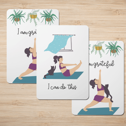 Yoga and the Cat Affirmation Cards - Set of 20